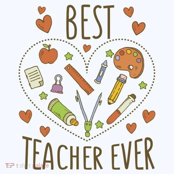 Best Teacher Ever Heart Gift Bucket Hat