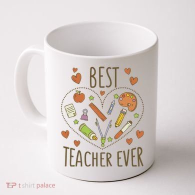 Best Teacher Ever Heart Gift Coffee Mug