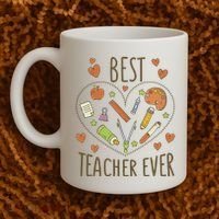 Best Teacher Ever Heart Gift Coffee Mug thumb 2