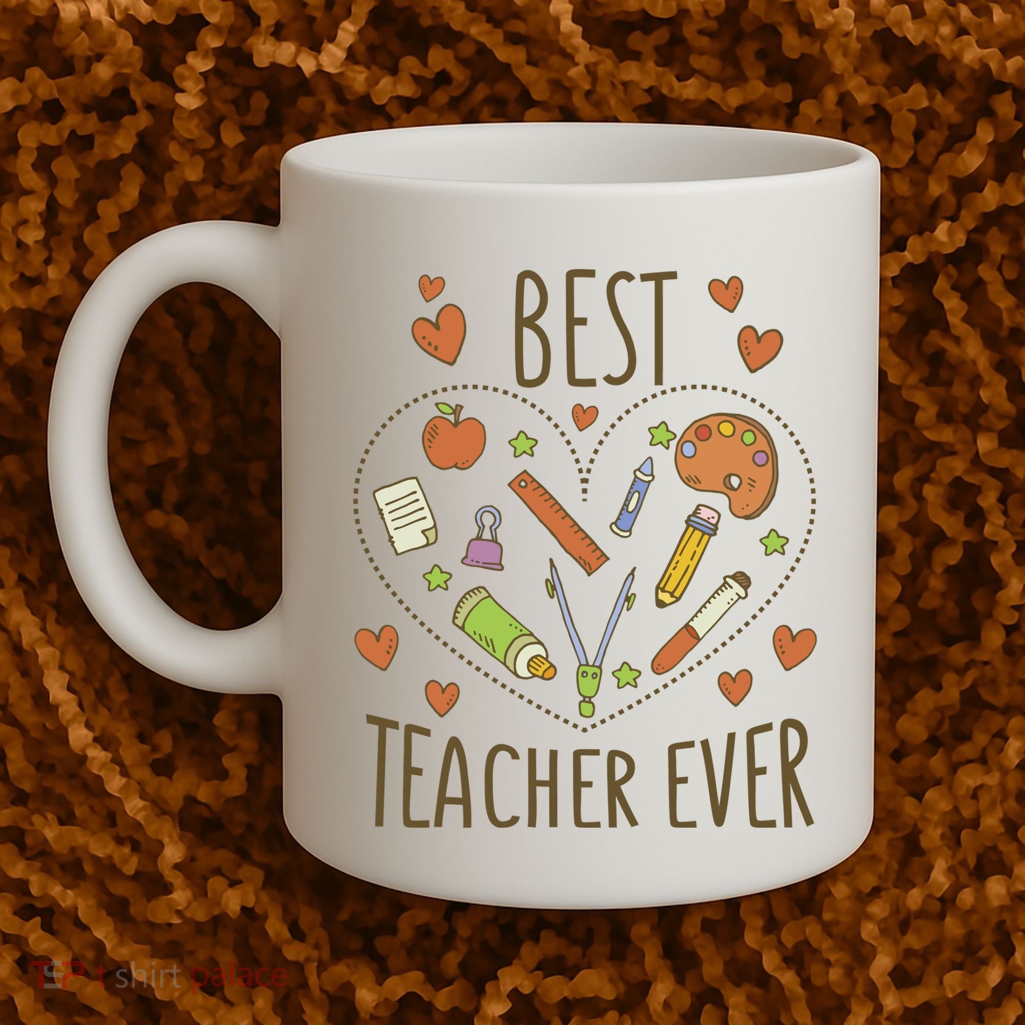 Best Teacher Ever Heart Gift Coffee Mug