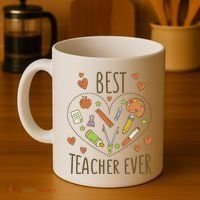 Best Teacher Ever Heart Gift Coffee Mug thumb 4