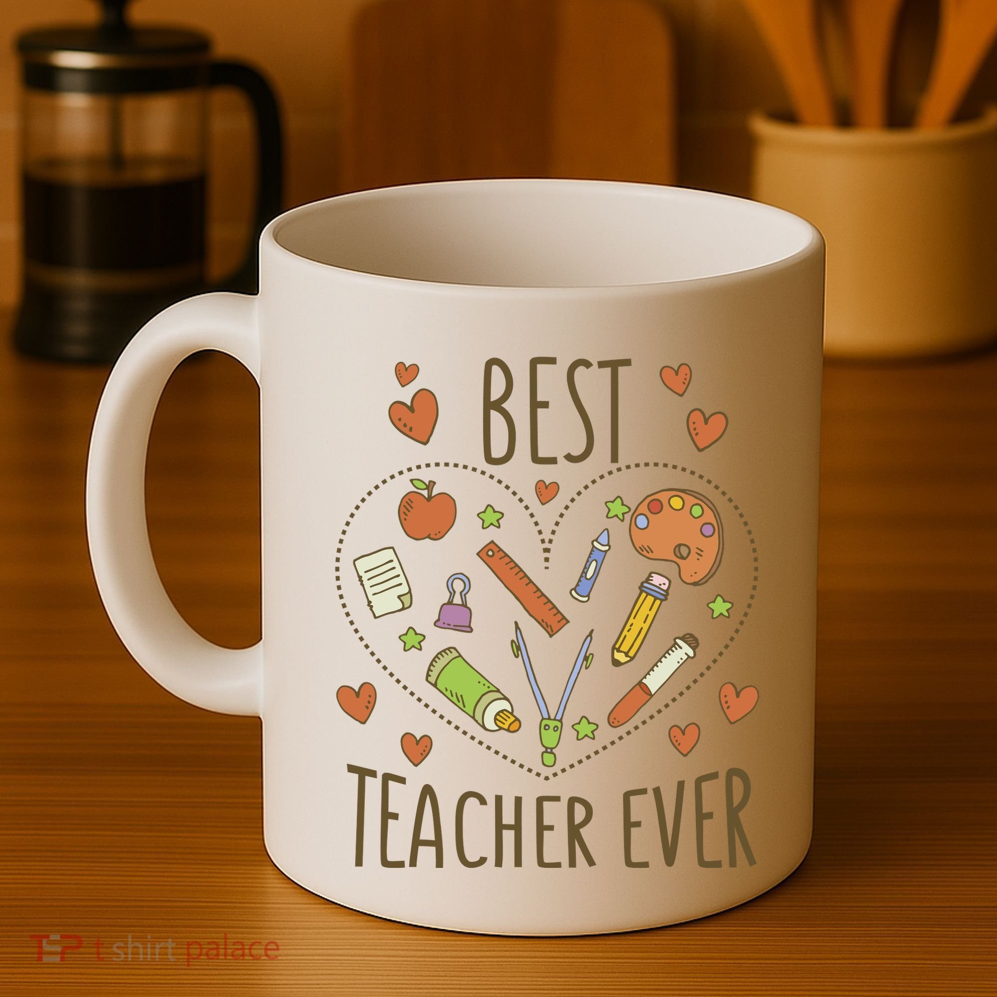 Best Teacher Ever Heart Gift Coffee Mug