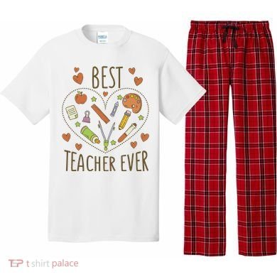 Best Teacher Ever Heart Gift Pajama Set