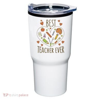 Best Teacher Ever Heart Gift Tumbler
