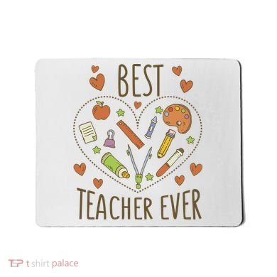 Best Teacher Ever Heart Gift Mousepad