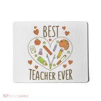 Best Teacher Ever Heart Gift Mousepad thumb 0