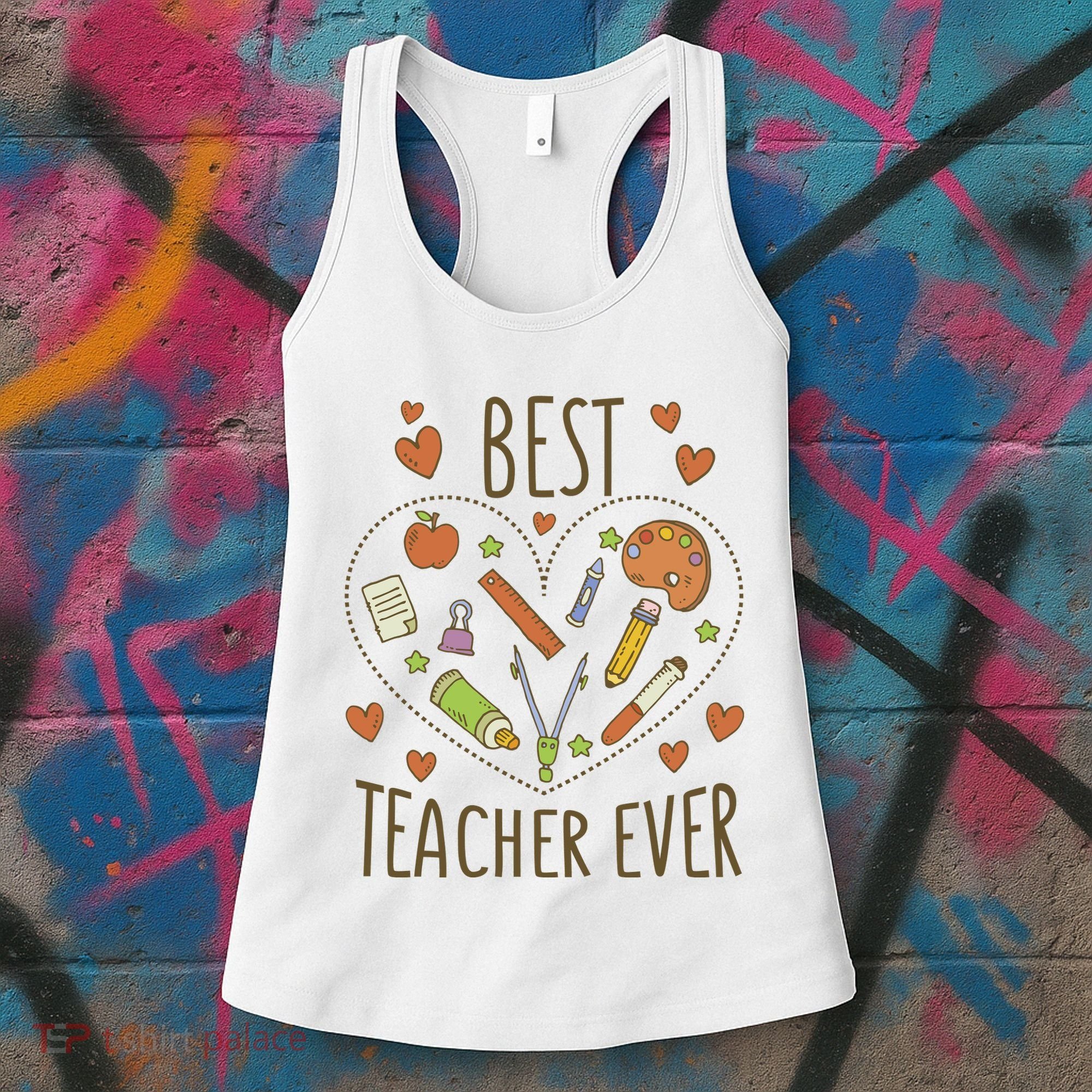 Best Teacher Ever Heart Gift Women's Tank Top