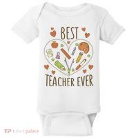 Best Teacher Ever Heart Gift Baby Bodysuit thumb 0