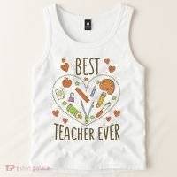 Best Teacher Ever Heart Gift Tank Top thumb 2