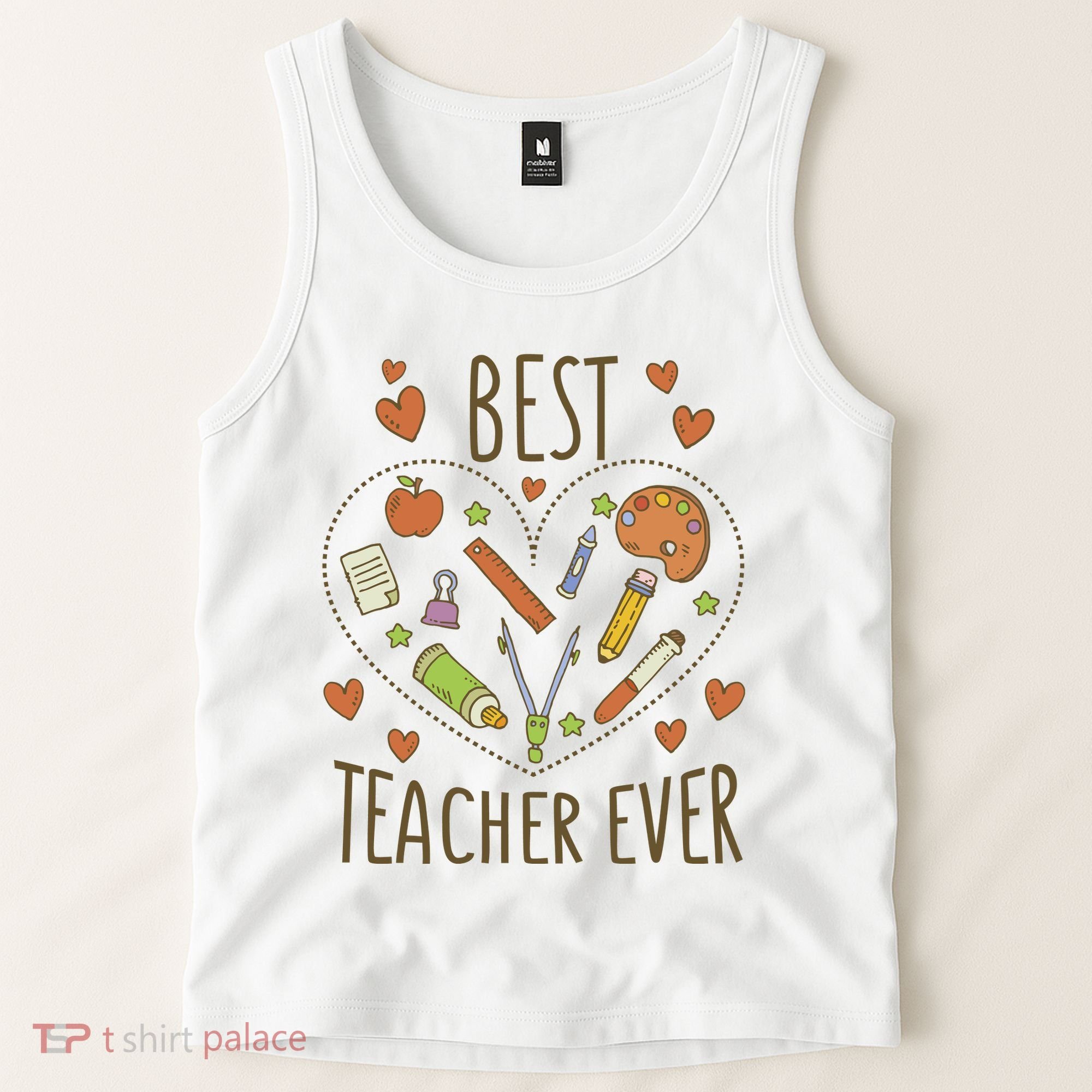 Best Teacher Ever Heart Gift Tank Top