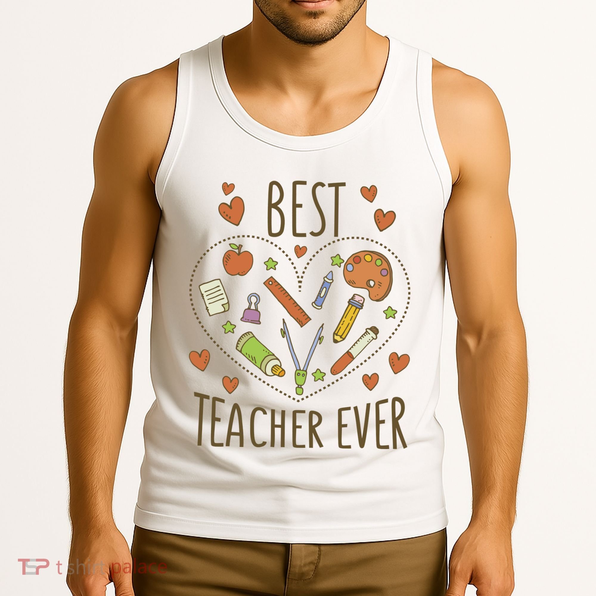 Best Teacher Ever Heart Gift Tank Top