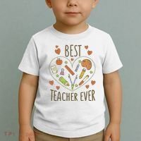 Best Teacher Ever Heart Gift Toddler T-Shirt thumb 2