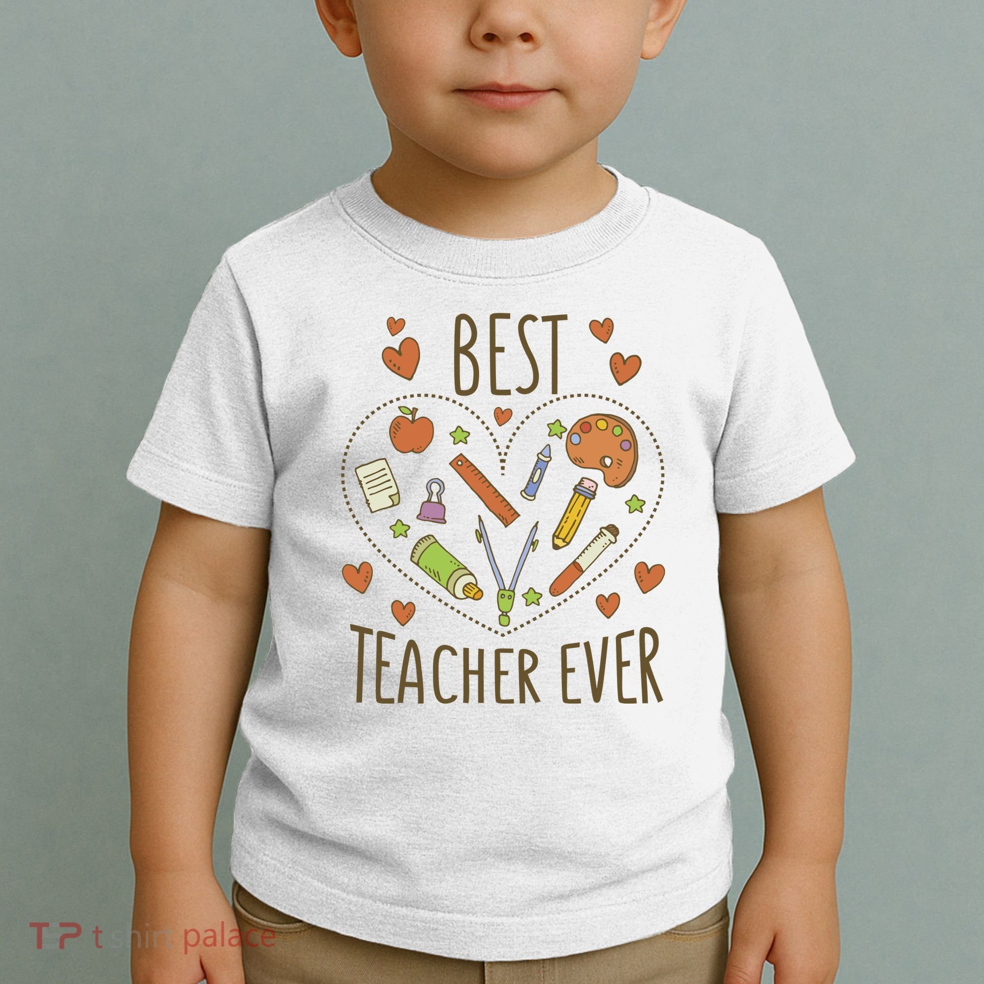 Best Teacher Ever Heart Gift Toddler T-Shirt