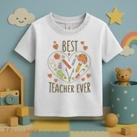 Best Teacher Ever Heart Gift Toddler T-Shirt thumb 3