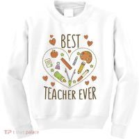 Best Teacher Ever Heart Gift Kids Sweatshirt thumb 0