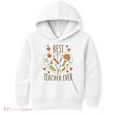 Best Teacher Ever Heart Gift Kids Hoodie