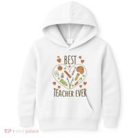 Best Teacher Ever Heart Gift Kids Hoodie thumb 0