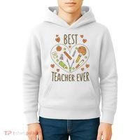 Best Teacher Ever Heart Gift Kids Hoodie thumb 4