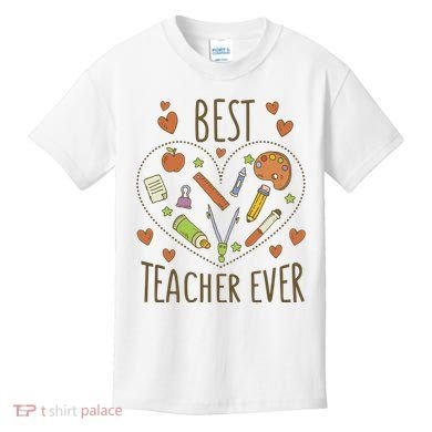 Best Teacher Ever Heart Gift Kids T-Shirt