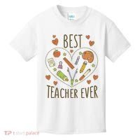 Best Teacher Ever Heart Gift Kids T-Shirt thumb 0