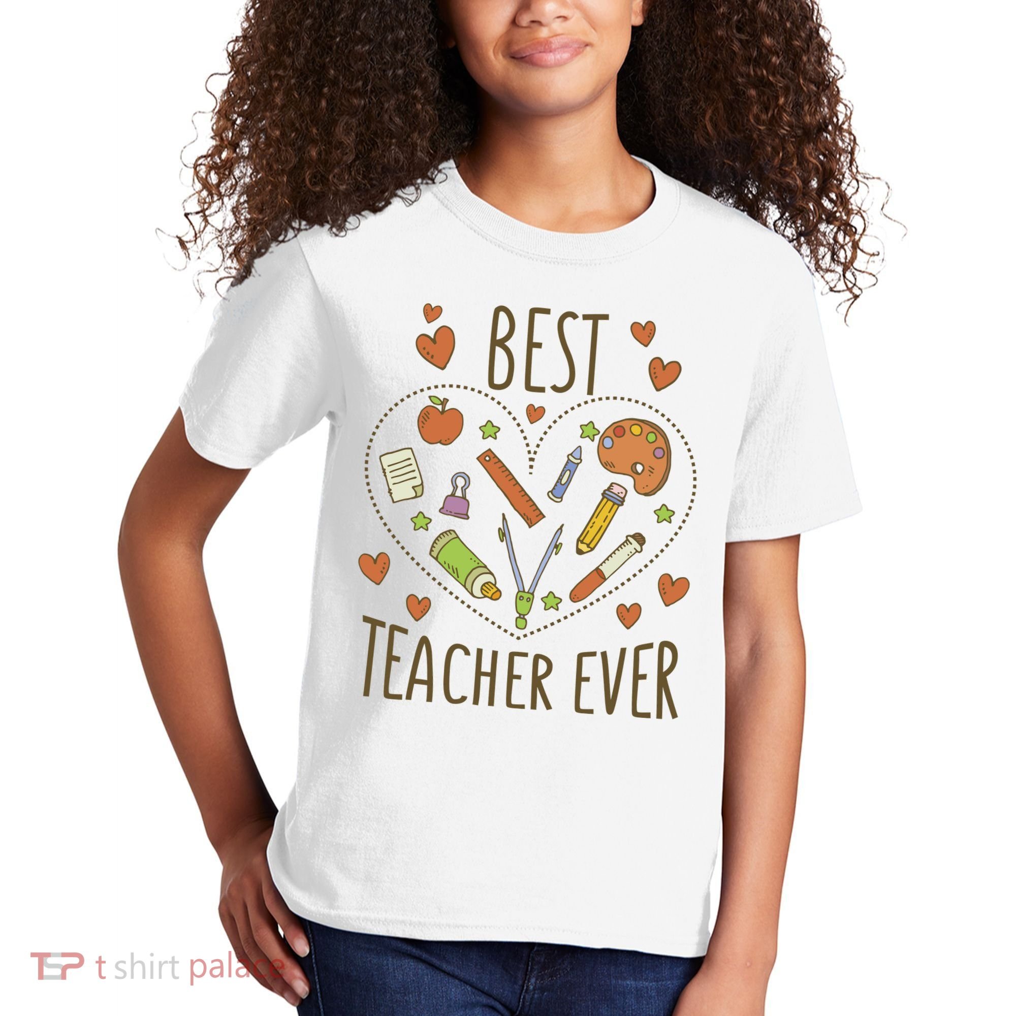 Best Teacher Ever Heart Gift Kids T-Shirt