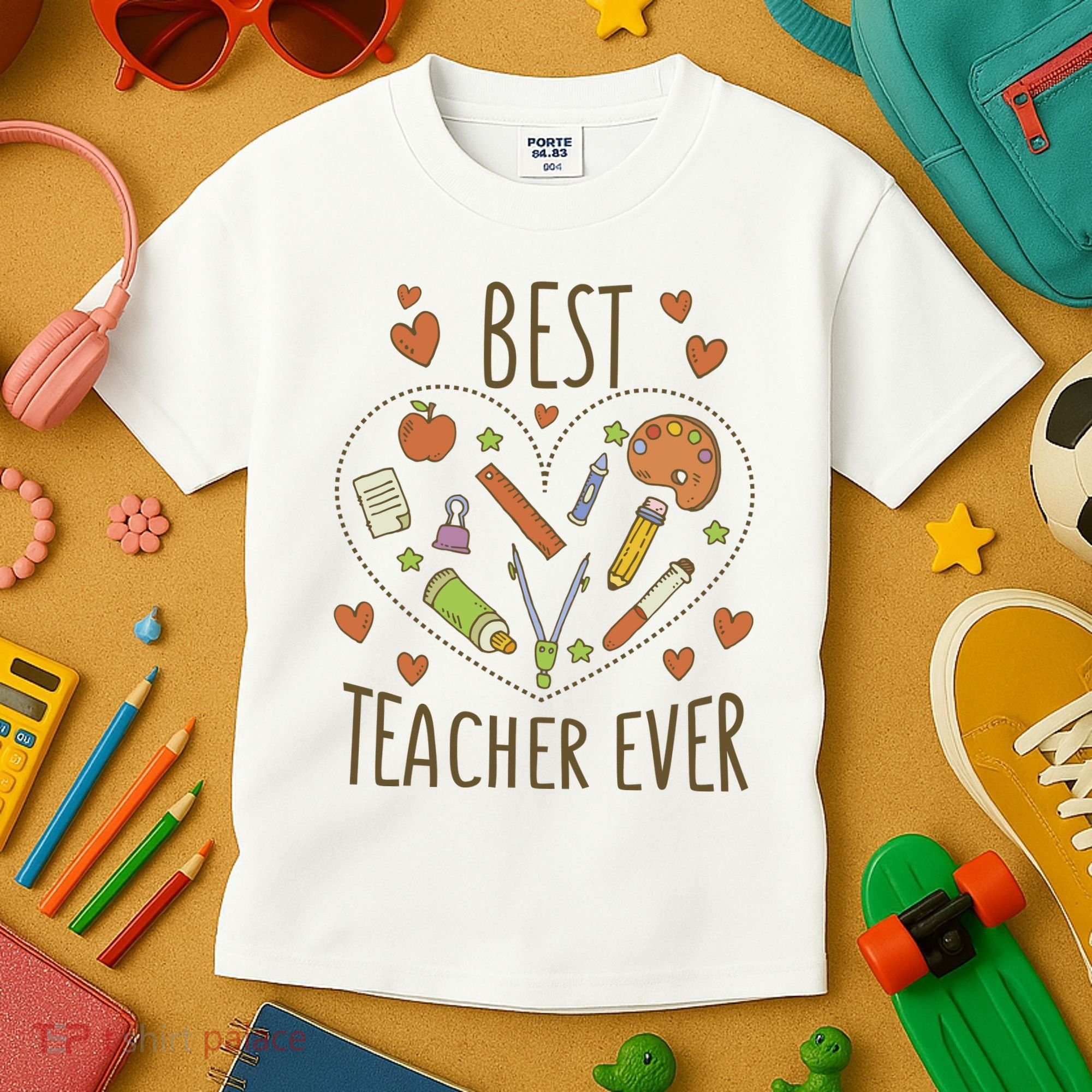 Best Teacher Ever Heart Gift Kids T-Shirt