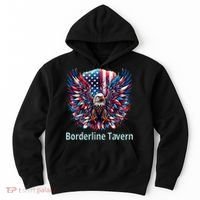 Borderline Tavern Eagle American Flag 4th Of July  Hoodie thumb 0