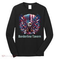 Borderline Tavern Eagle American Flag 4th Of July  Long Sleeve Shirt thumb 0
