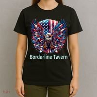 Borderline Tavern Eagle American Flag 4th Of July  T-Shirt thumb 4