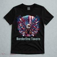 Borderline Tavern Eagle American Flag 4th Of July  T-Shirt thumb 5