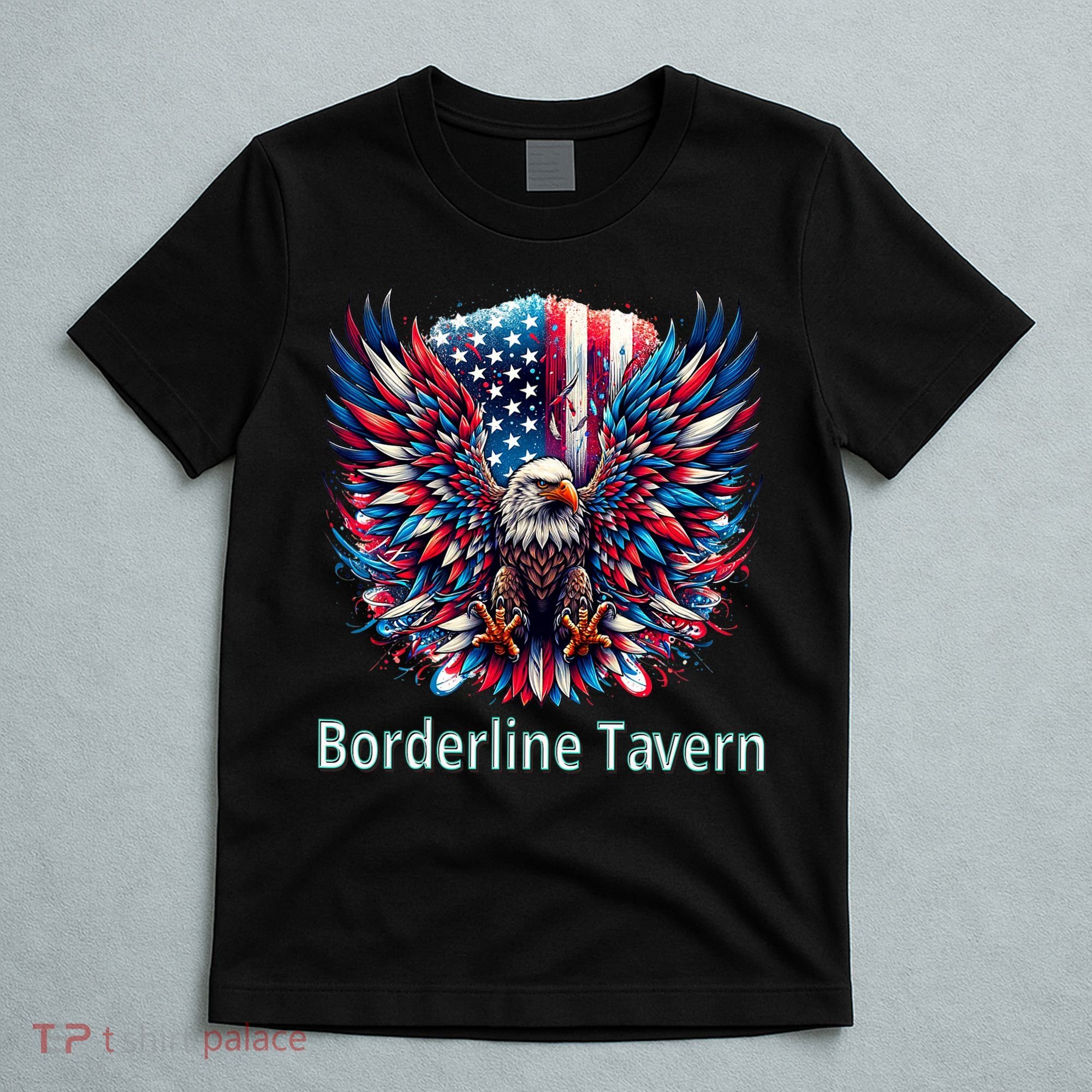 Borderline Tavern Eagle American Flag 4th Of July  T-Shirt
