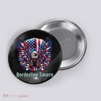 Borderline Tavern Eagle American Flag 4th Of July  Button thumb 0