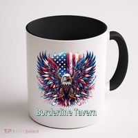 Borderline Tavern Eagle American Flag 4th Of July  Coffee Mug thumb 1