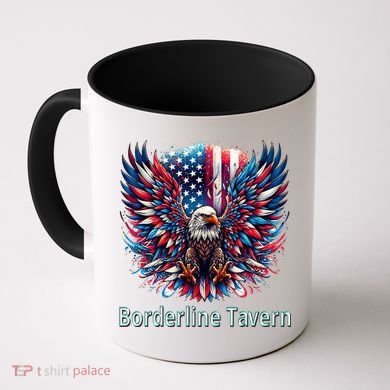 Borderline Tavern Eagle American Flag 4th Of July  Coffee Mug