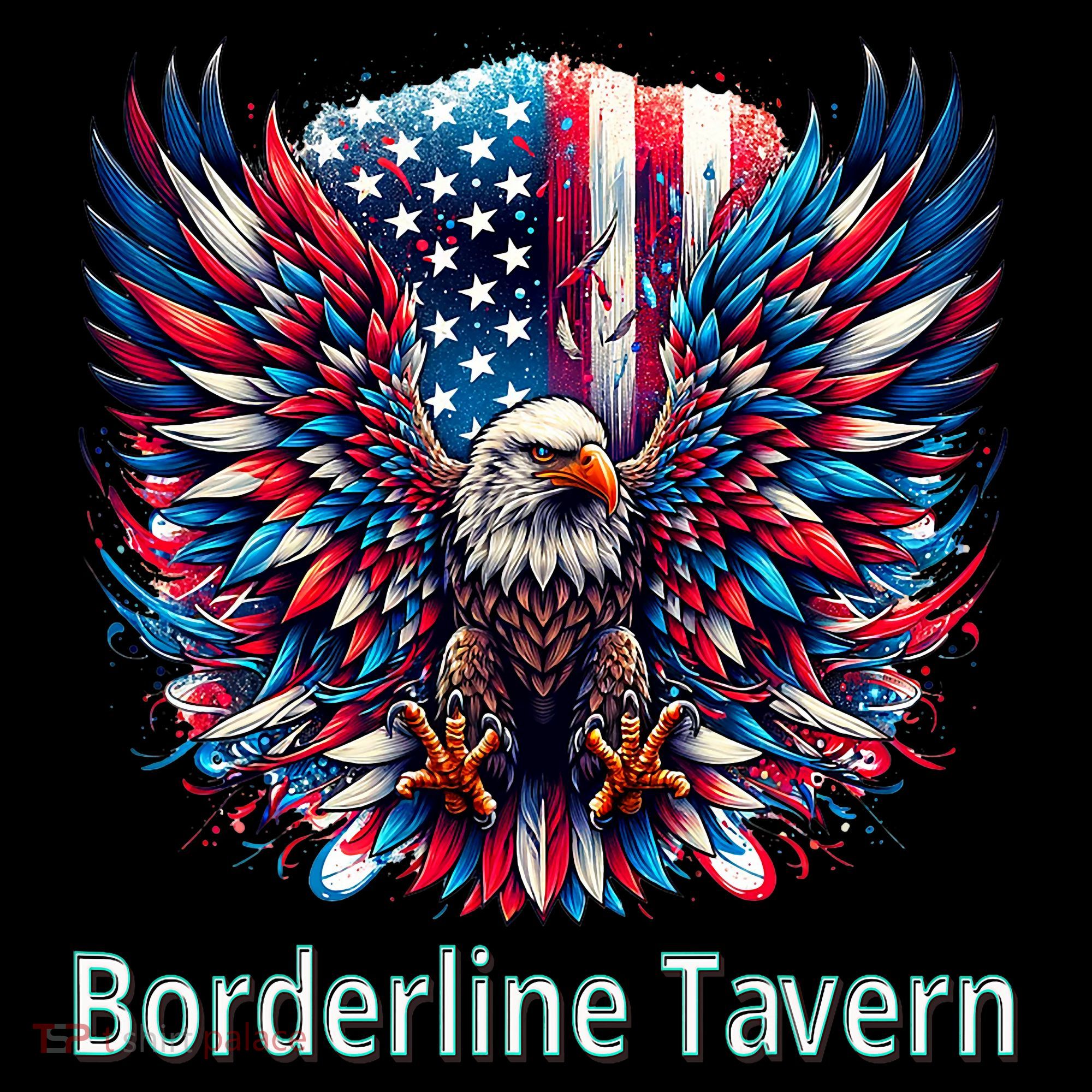 Borderline Tavern Eagle American Flag 4th Of July  Coffee Mug