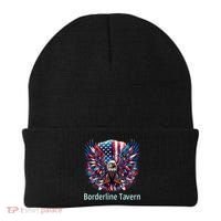 Borderline Tavern Eagle American Flag 4th Of July  Beanie thumb 0