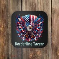 Borderline Tavern Eagle American Flag 4th Of July  Coaster thumb 0