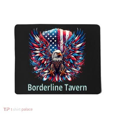 Borderline Tavern Eagle American Flag 4th Of July  Mousepad