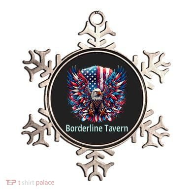 Borderline Tavern Eagle American Flag 4th Of July  Ornament