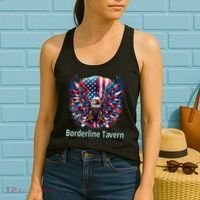 Borderline Tavern Eagle American Flag 4th Of July  Women's Tank Top thumb 2