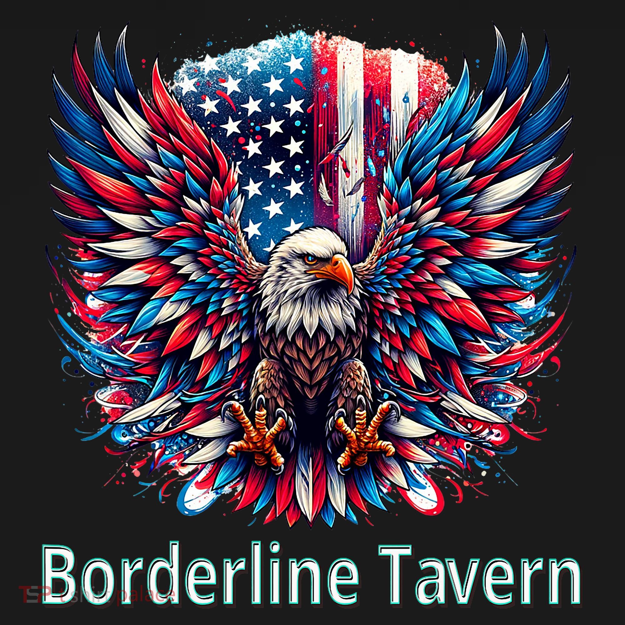 Borderline Tavern Eagle American Flag 4th Of July  Women's Tank Top