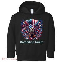 Borderline Tavern Eagle American Flag 4th Of July  Toddler Hoodie thumb 0