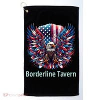 Borderline Tavern Eagle American Flag 4th Of July  Golf Towel thumb 0