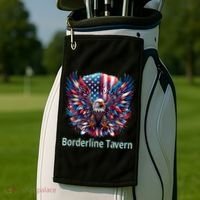 Borderline Tavern Eagle American Flag 4th Of July  Golf Towel thumb 2
