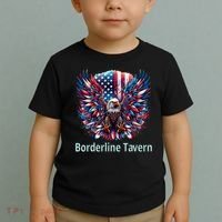 Borderline Tavern Eagle American Flag 4th Of July  Toddler T-Shirt thumb 2