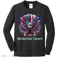 Borderline Tavern Eagle American Flag 4th Of July  Kids Long Sleeve Shirt thumb 0