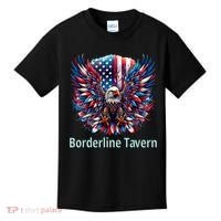 Borderline Tavern Eagle American Flag 4th Of July  Kids T-Shirt thumb 0