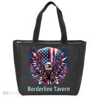 Borderline Tavern Eagle American Flag 4th Of July  Tote Bag thumb 0