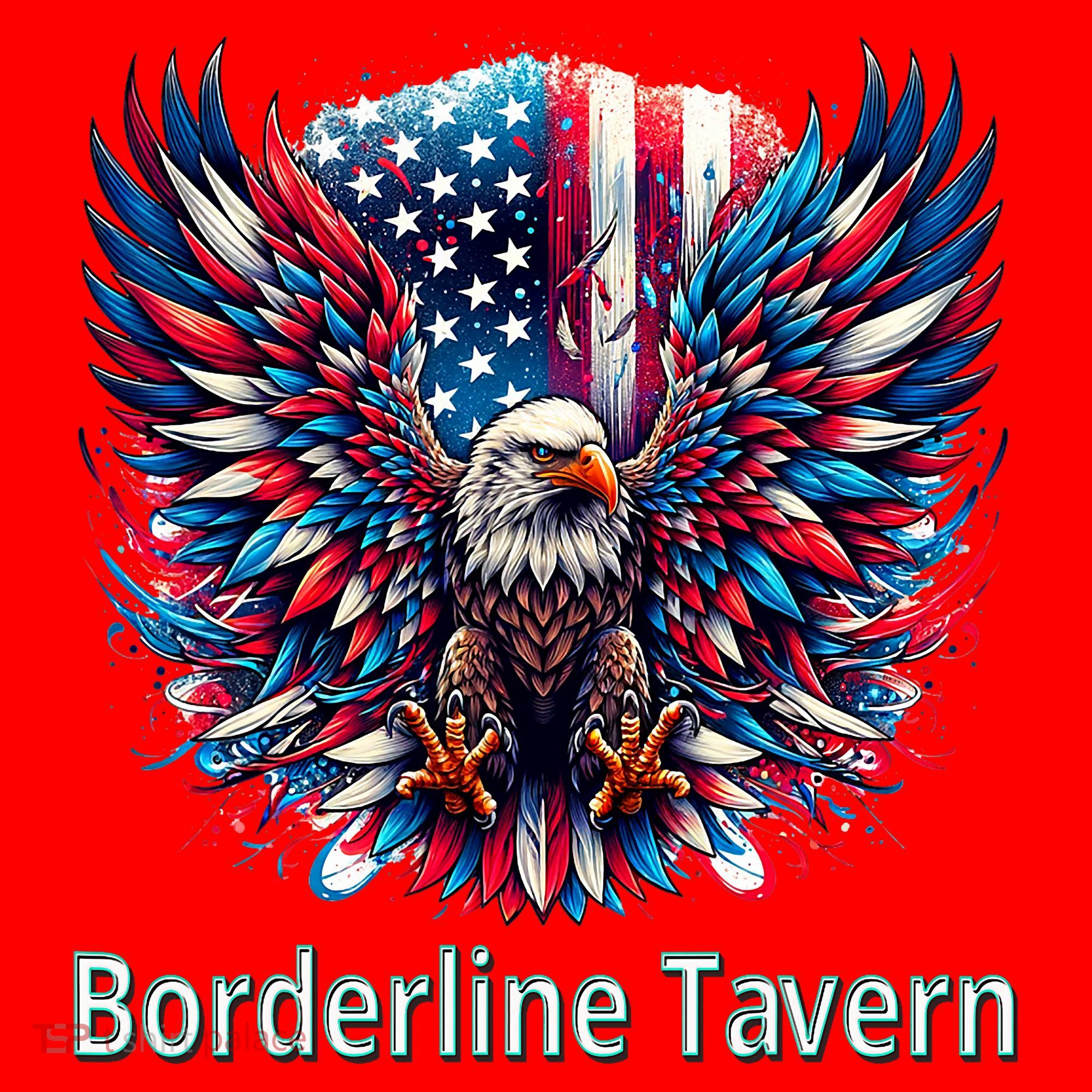 Borderline Tavern Eagle American Flag 4th Of July  Santa Hat