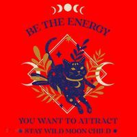 Be The Energy You Want To Attract - Moon Child - Cat Santa Hat thumb 1